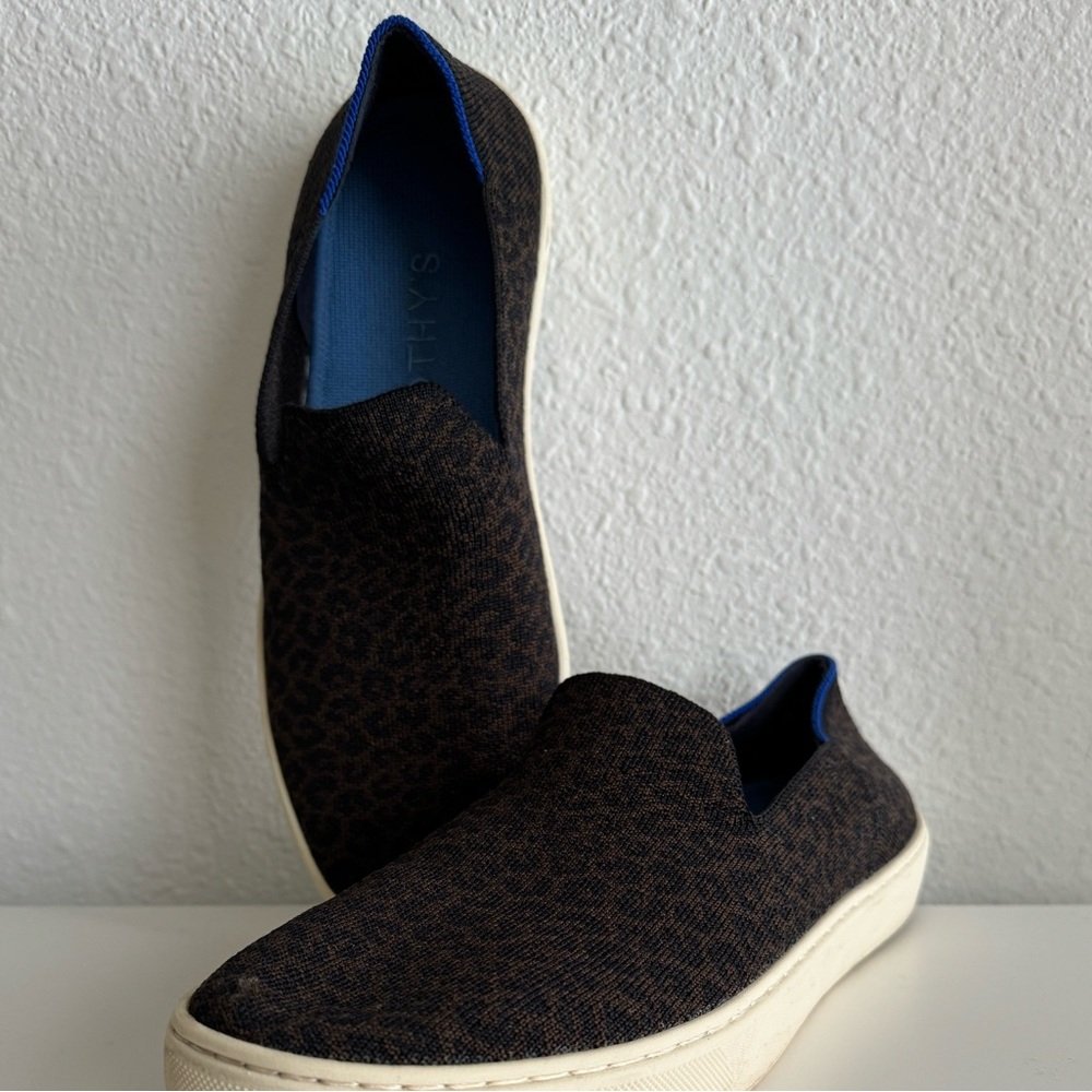 Rothy’s black and brown cheetah sneaker